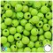 BeadTin Green Opaque 12mm Round Plastic Pony Beads - White Tennis Ball Design (48pcs)